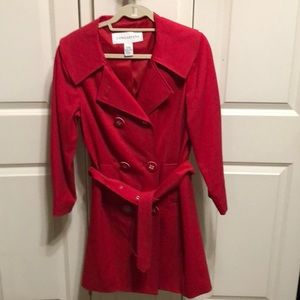 Red Trench coat with belt